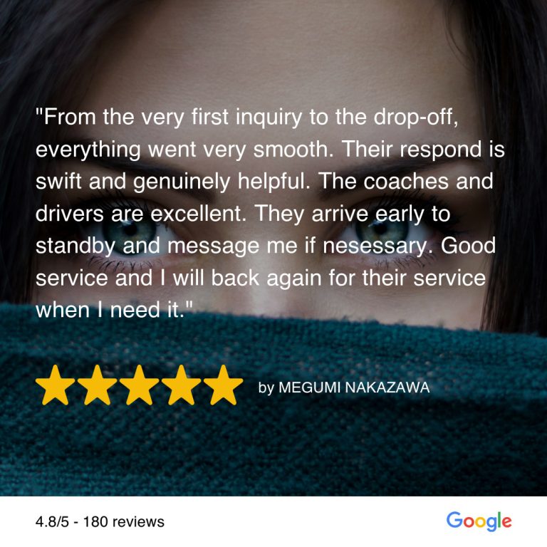 five star rating graphic for singapore bus charter customer feedback